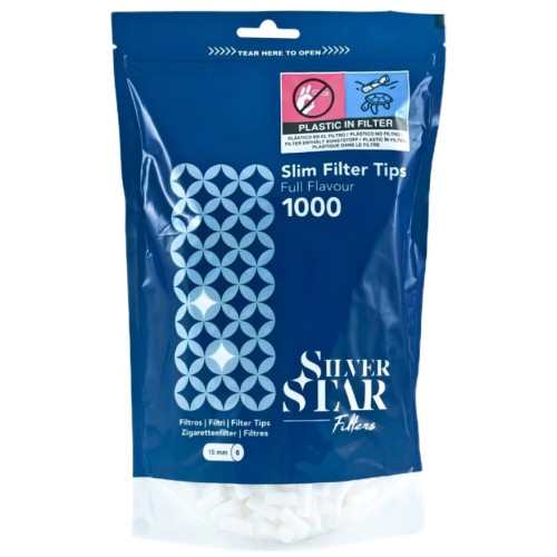 Фільтри для самокруток SILVER STAR SLIM 6х15 мм 1000 шт