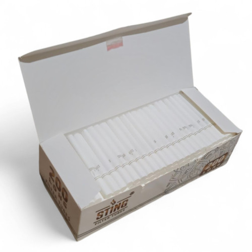 Гільзи для набивання цигарок білі Sting white 200 шт  20 мм