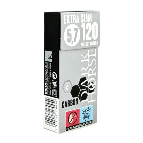 Фильтры для самокруток DARK HORSE PRECUT CARBON EXTRA SLIM 5,7х14 мм  120 шт