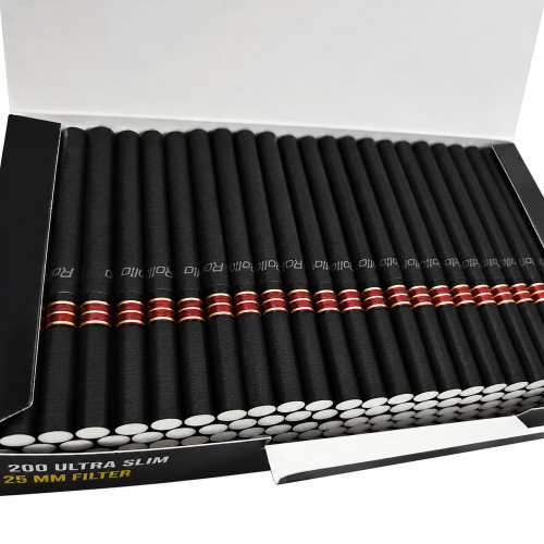 Гильзы для сигарет Rollo Eclipse Ultra Slim Black 200 шт 6,5×25 мм