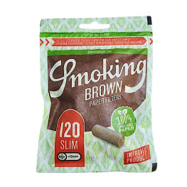 Фільтри для самокруток SMOKING BROWN PAPER SLIM 6х15 мм 120 шт