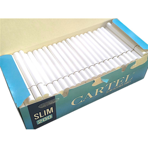 Сигаретні гільзи Cartel Slim White (білі) - 6,5 мм 200 шт