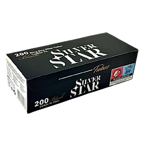 Гільзи для набивання сигарет SILVER STAR CARBON BLACK - WHITE X-LONG (200 шт)