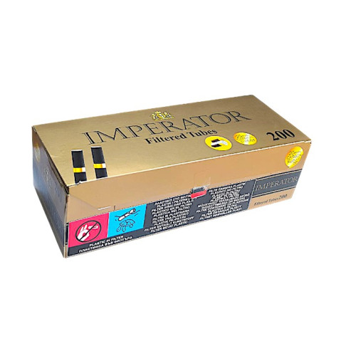 Сигаретні гільзи Imperator Black Carbon Gold 200 шт 20 мм