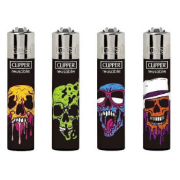 Запальничка Clipper Hippie Molten Skulls