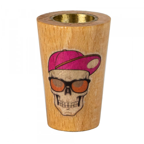 Деревʼяний ковпак для куріння на пляшку Skull Cap