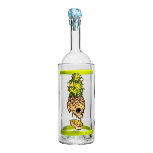 Водний зі скла Weed Skull Yellow