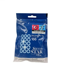 Фильтры для самокруток SILVER STAR SLIM LONG 6х22 мм ( 100 шт)
