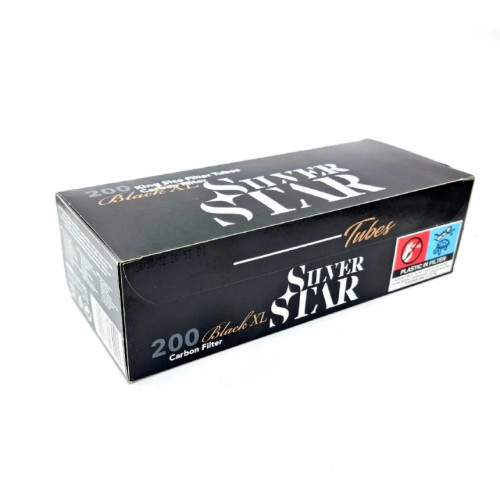 Гільзи для набивання сигарет SILVER STAR CARBON BLACK X-LONG (200 шт)