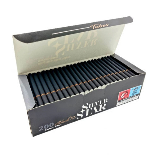 Гільзи для набивання сигарет SILVER STAR CARBON BLACK X-LONG (200 шт)