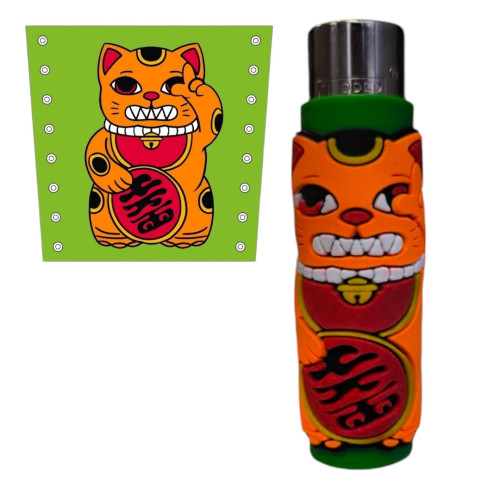 Запальничка Clipper Cat Green у силіконовому чохлі