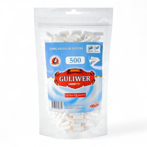 Фільтри для самокруток GULIWER REGULAR LONG 8X20 мм (500 шт)