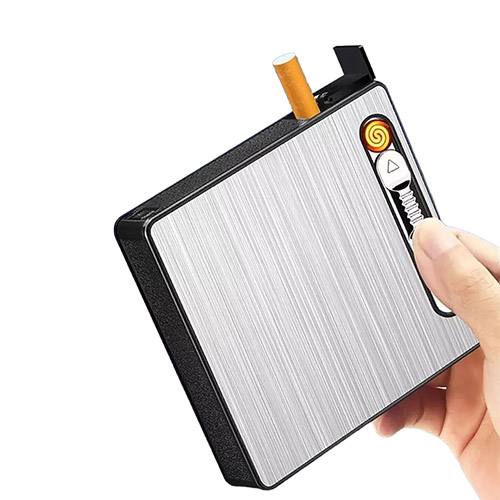 Портсигар з USB запальничкою та автодачею на 20 цигарок