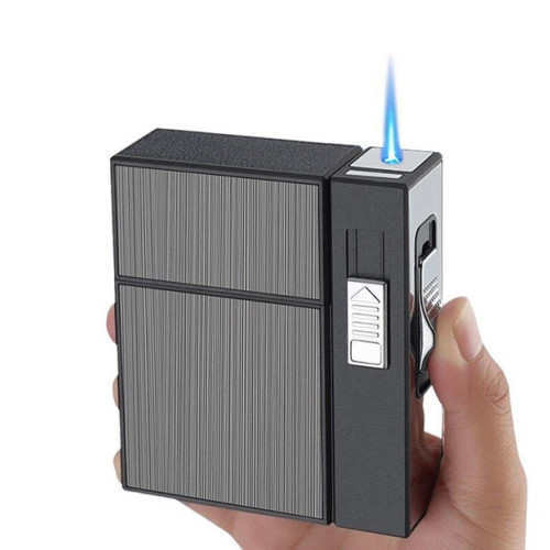 Портсигар на 20 сигарет із usb запальничкою та газовою запальничкою