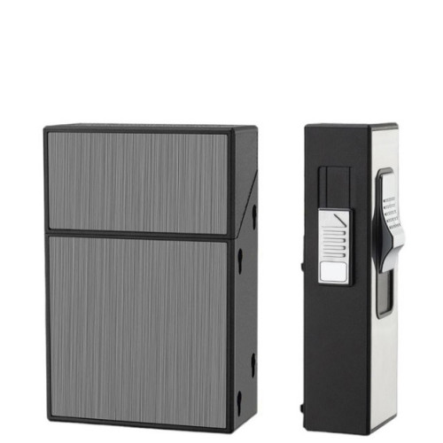 Портсигар на 20 сигарет із usb запальничкою та газовою запальничкою