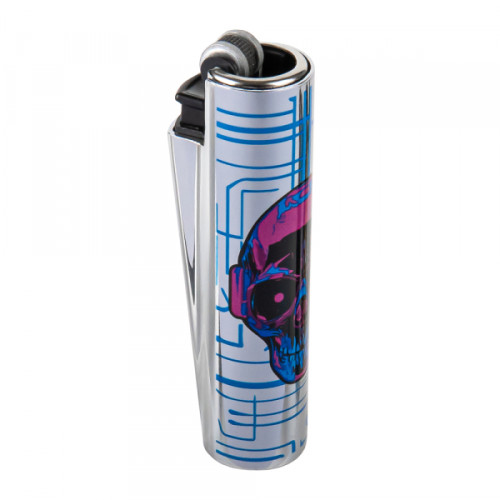 Запальничка Clipper Mini Metal Case DJ Silver Skull