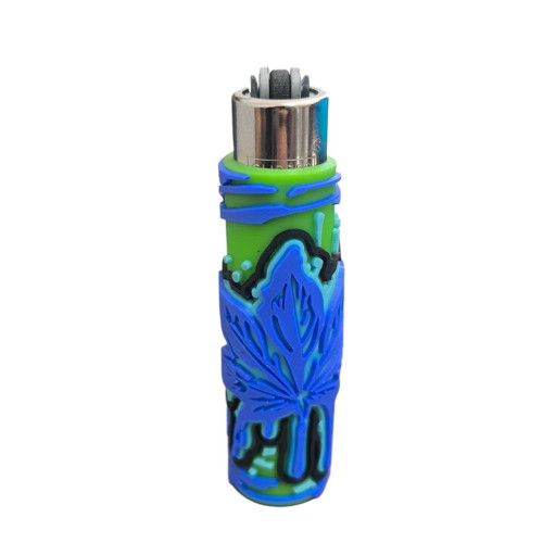 Запальничка Clipper Rasta Leaf Silicone Cover зелена