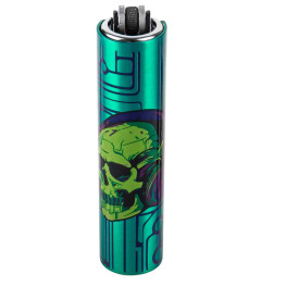 Запальничка Clipper Mini Metal Case DJ Green Skull