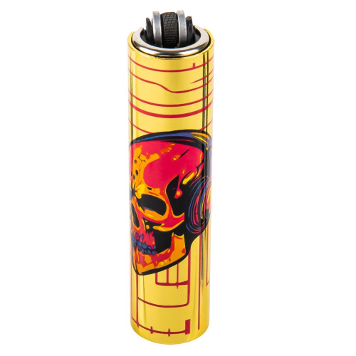 Запальничка Clipper Mini Metal Case DJ Gold Skull