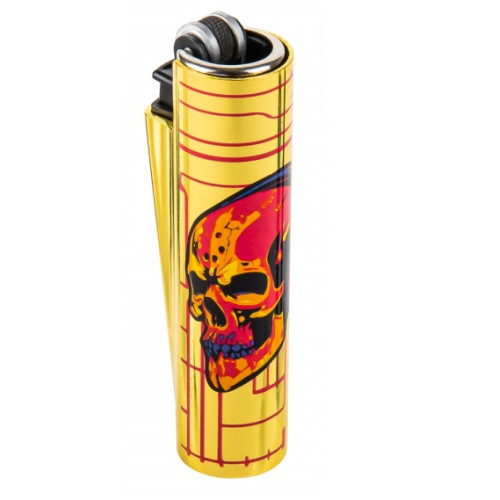 Запальничка Clipper Mini Metal Case DJ Gold Skull