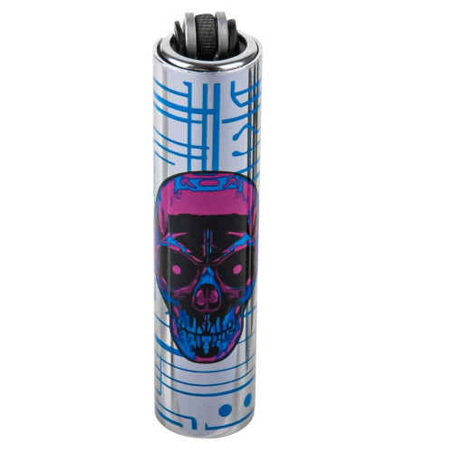Запальничка Clipper Mini Metal Case DJ Silver Skull