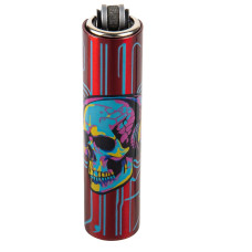 Зажигалка Clipper Mini Metal Case DJ Red Skull