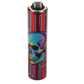 Зажигалка Clipper Mini Metal Case DJ Red Skull