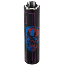 Зажигалка Clipper Mini Metal Case DJ Black Skull