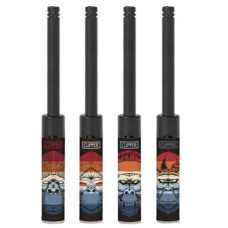 Зажигалка черная Clipper Tube+ Funny Monkeys