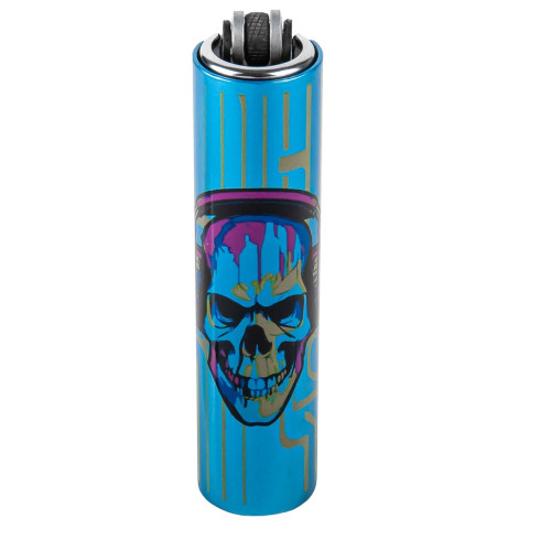 Запальничка Clipper Mini Metal Case DJ Blue Skull
